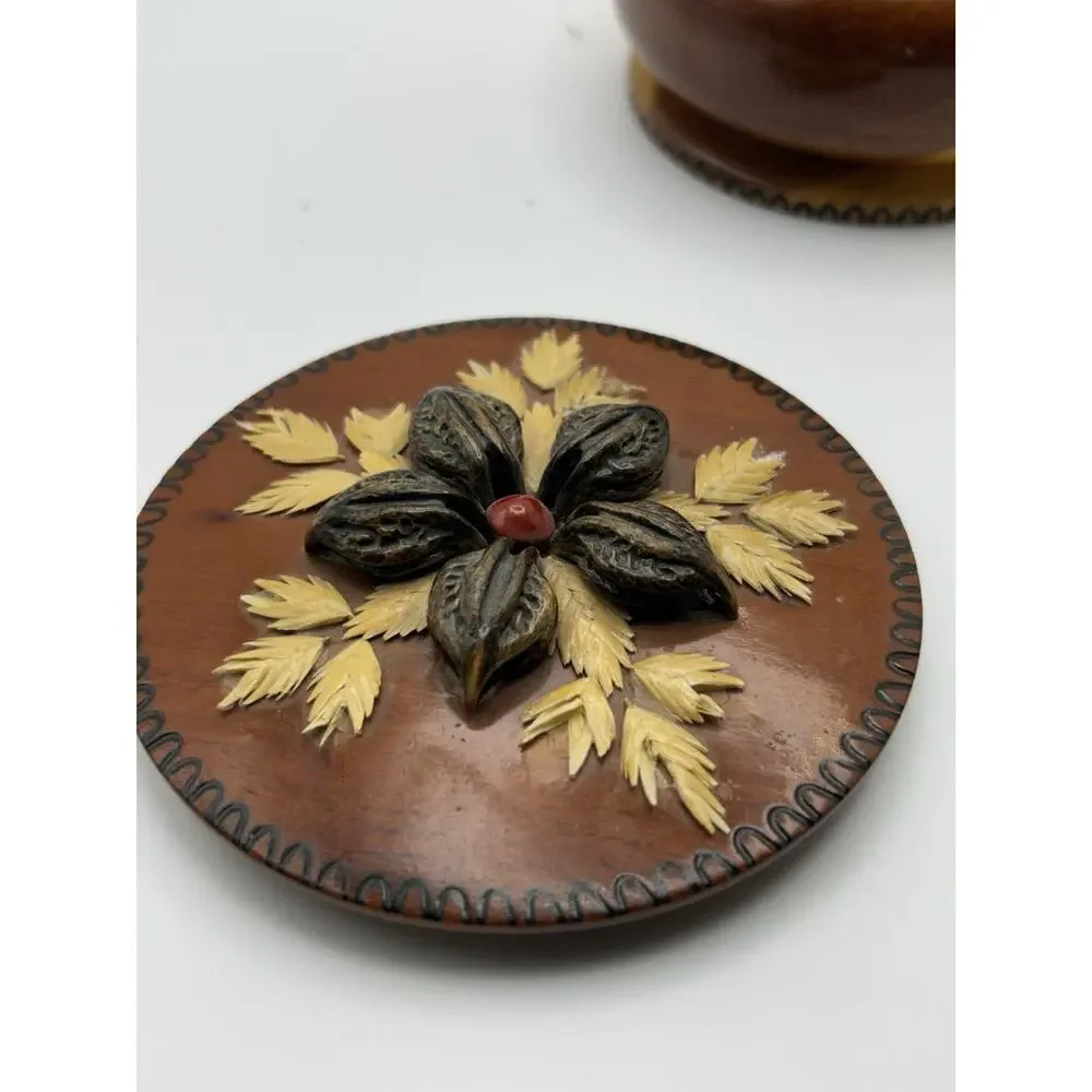 Hand Carved Wooden Bowl Vintage From Cuba